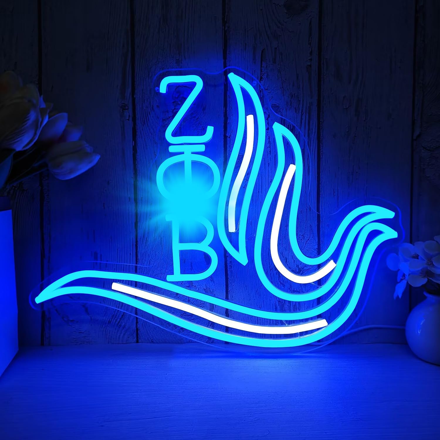 Sorority Neon Sign Dimmable Blue Sorority Led Sign Greek Paraphernalia Neon Lights for Wall Decor Sorority Gifts for Women Sisters Party Bedroom