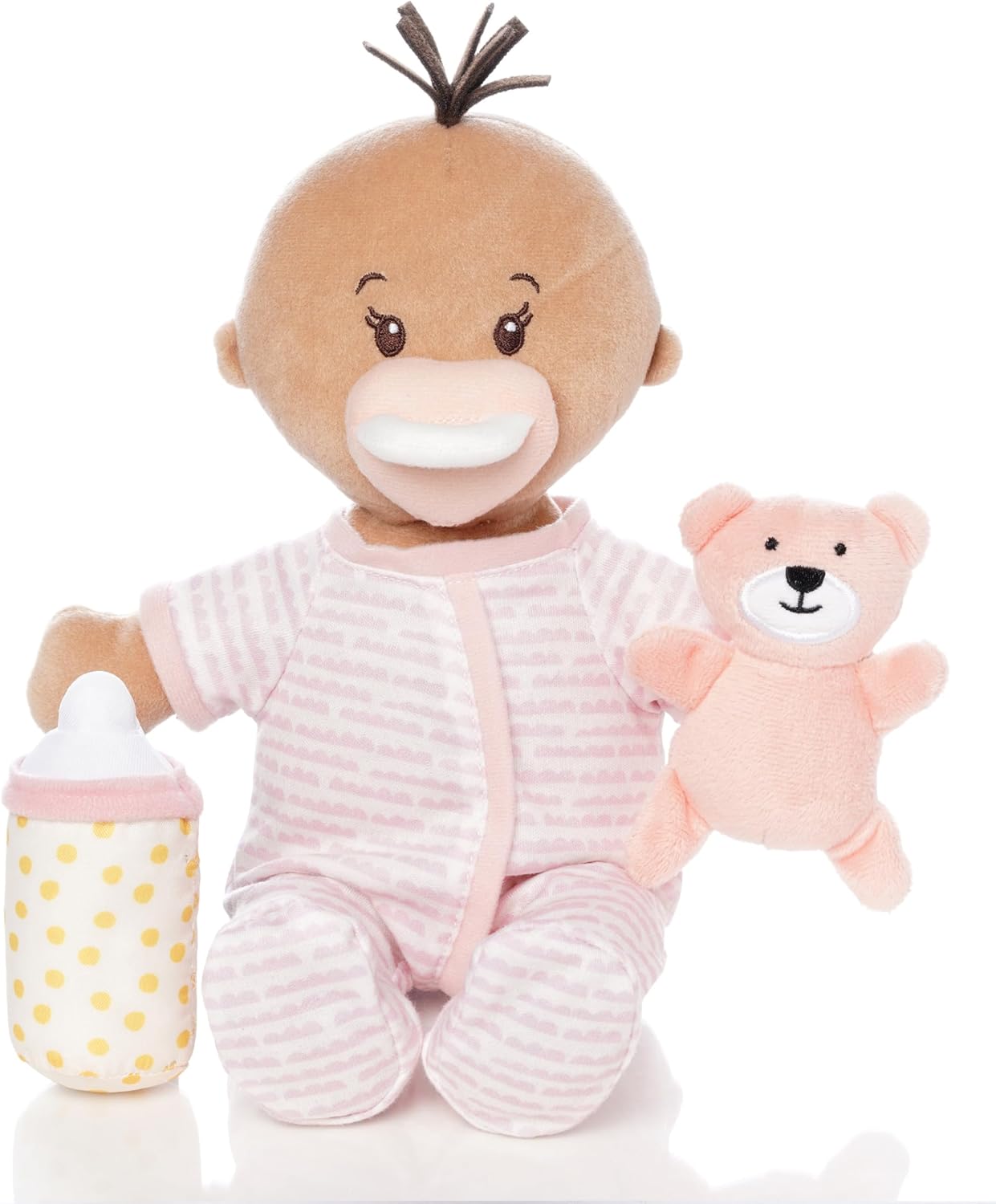 Manhattan Toy Wee Baby Stella 12" Beige Sleepy Time Scented Soft Doll Set with Magnetic Pacifier, Bottle, Bear & Book