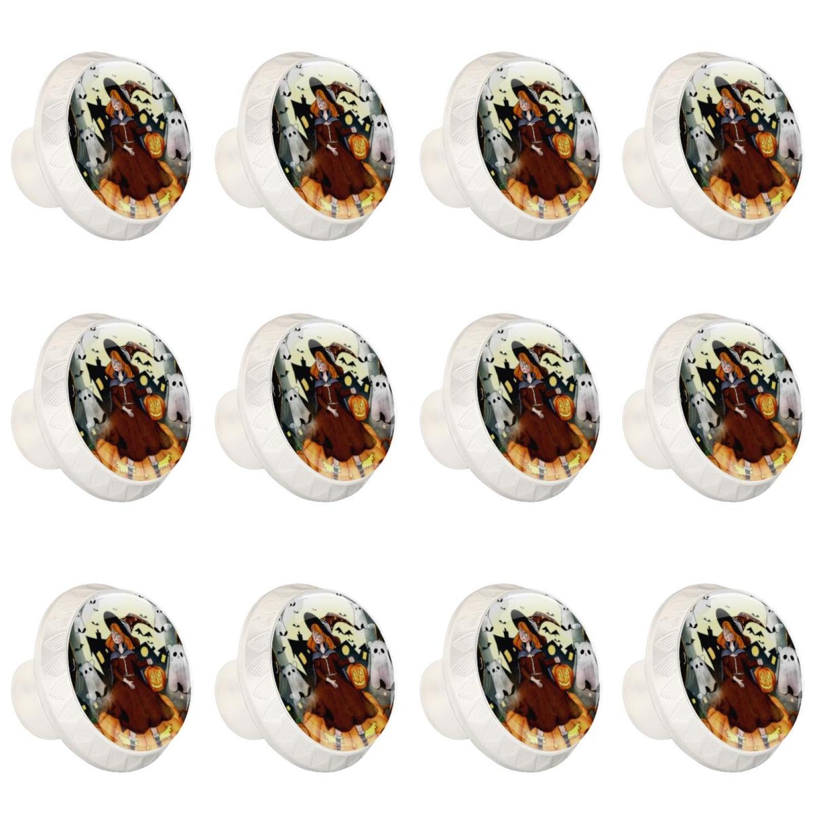 Boutons de tiroir d'Halloween en verre cristal transparent pour placard et meuble