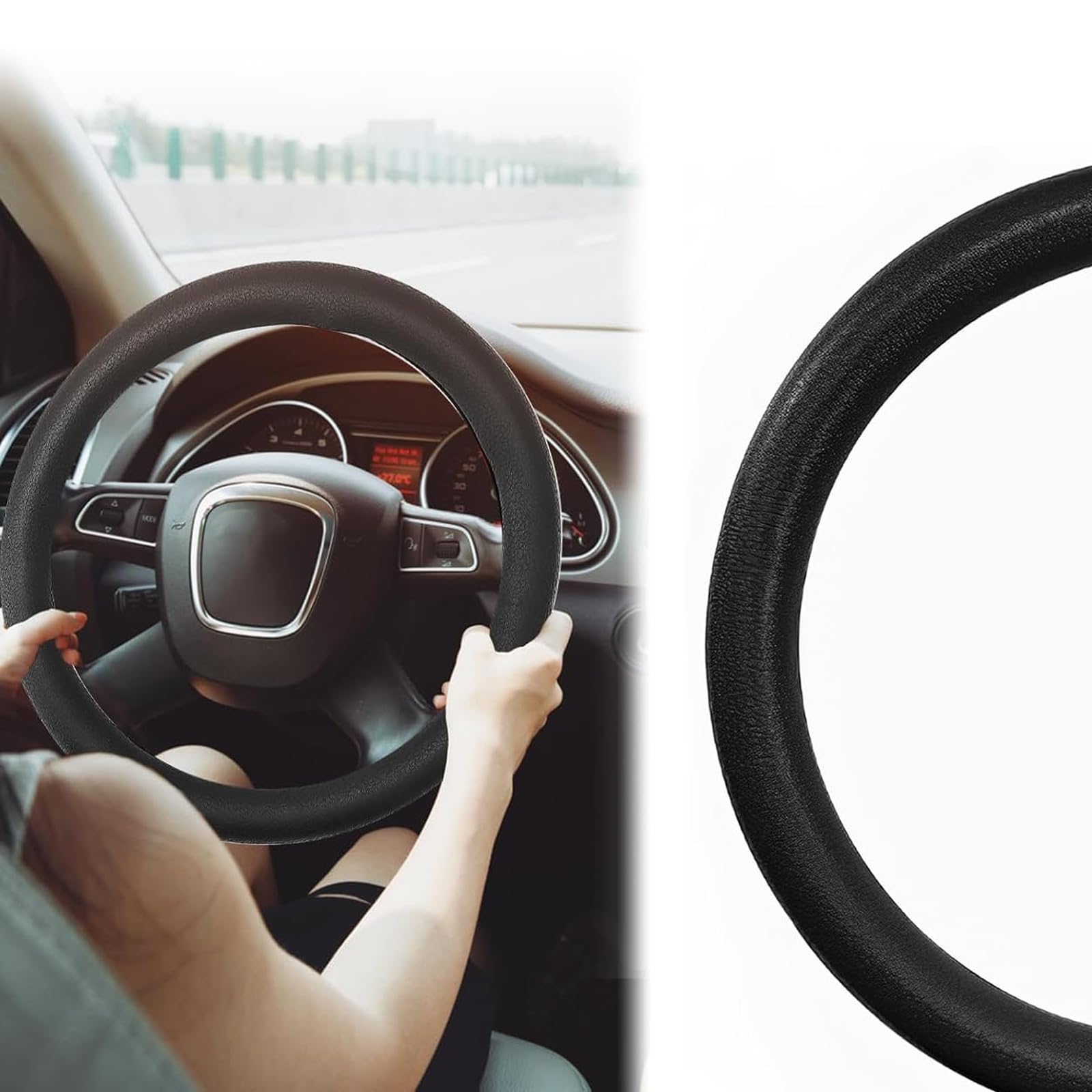 Housse Volant Voiture Silicone Antidérapant 32-40cm - Protection Confortable Noir Élégant, Facile à Installer