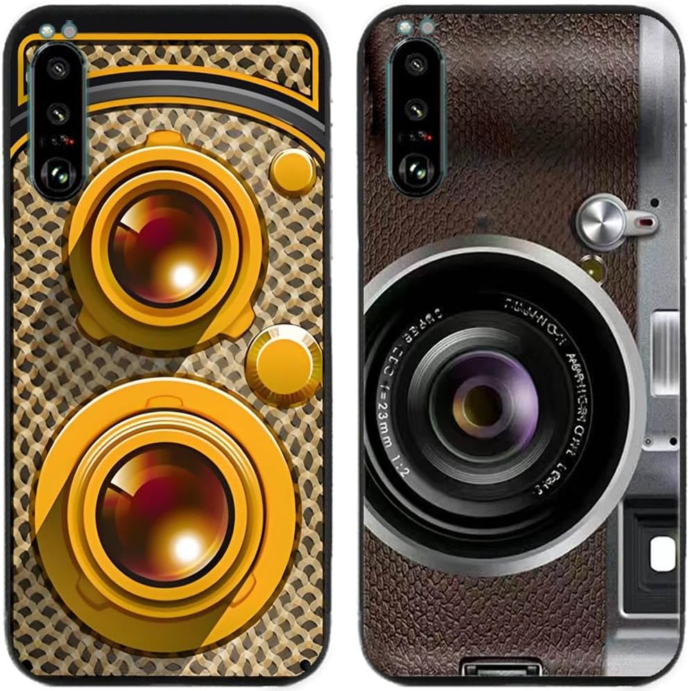 Case For Sony Xperia 5 III / 5III / 5-III,Classic Camera Printed Durable Degradable TPU Silicone Gel Thin Back Phone Case Cover,2 Pcs/lot
