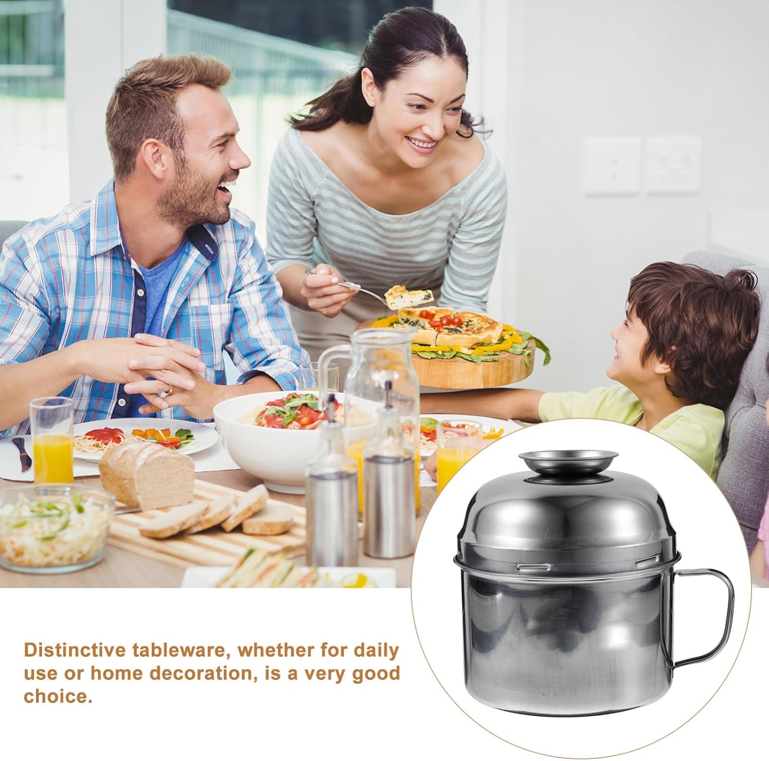 Lunch Box Large Capacity Stainless Steel Double Layer with Dividers image 3