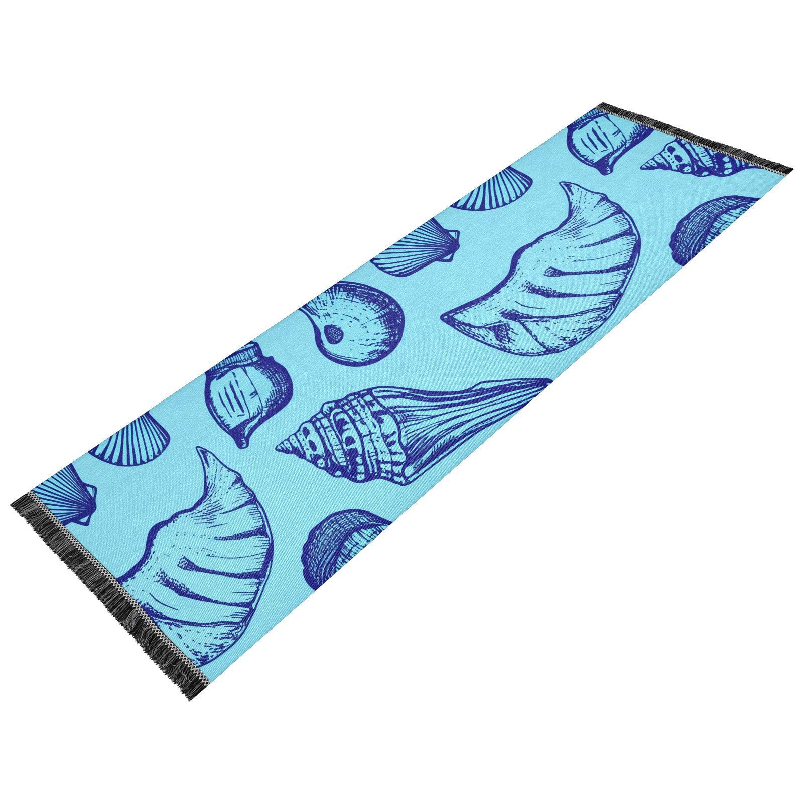 Seashells Drawing Runner Rug for Hallways Kitchen Rugs Washable Rug for Living Room Bedroom Hardwood 72 * 23.5 in