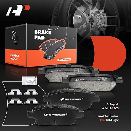 Miniatura 6 de A-Premium Juego de pastillas de freno de disco de cerámica traseras compatibles con modelos seleccionados Ford, Mazda, Mercury y Lincoln - Fusion