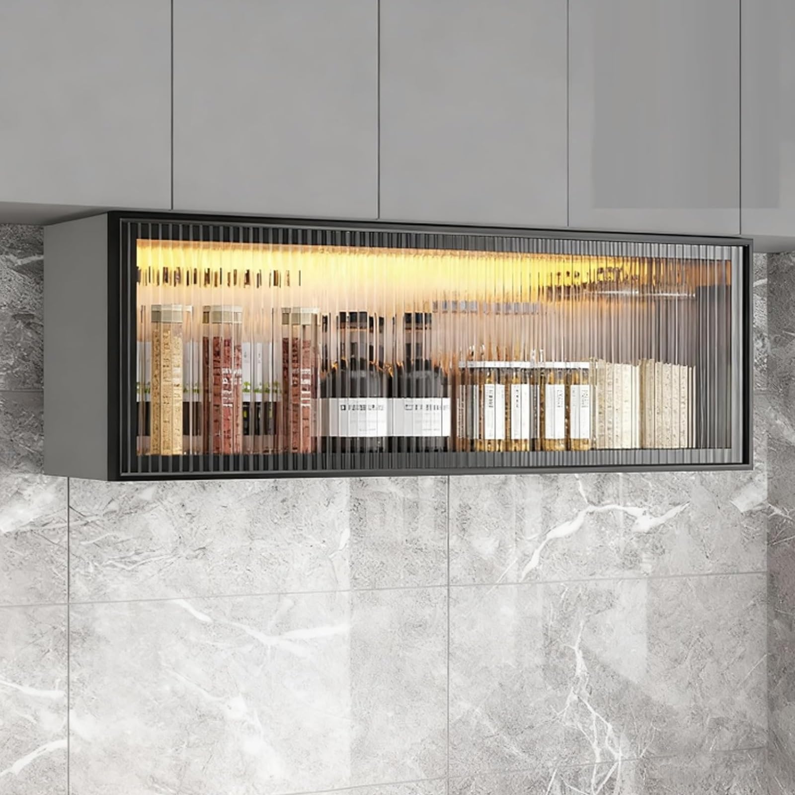 Organisateur de rangement mural en verre pour désencombrer la cuisine et la chambre 60cm