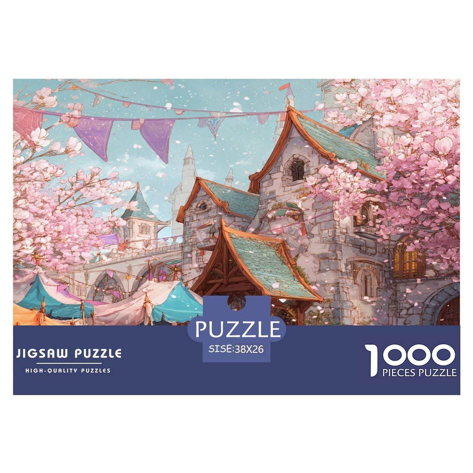 Sakura Town Puzzles for Adults 1000 Piece, Jigsaw Puzzle, Gifts for Men Women Puzzle Educational Games 38x26cm/1000pcs — image 1