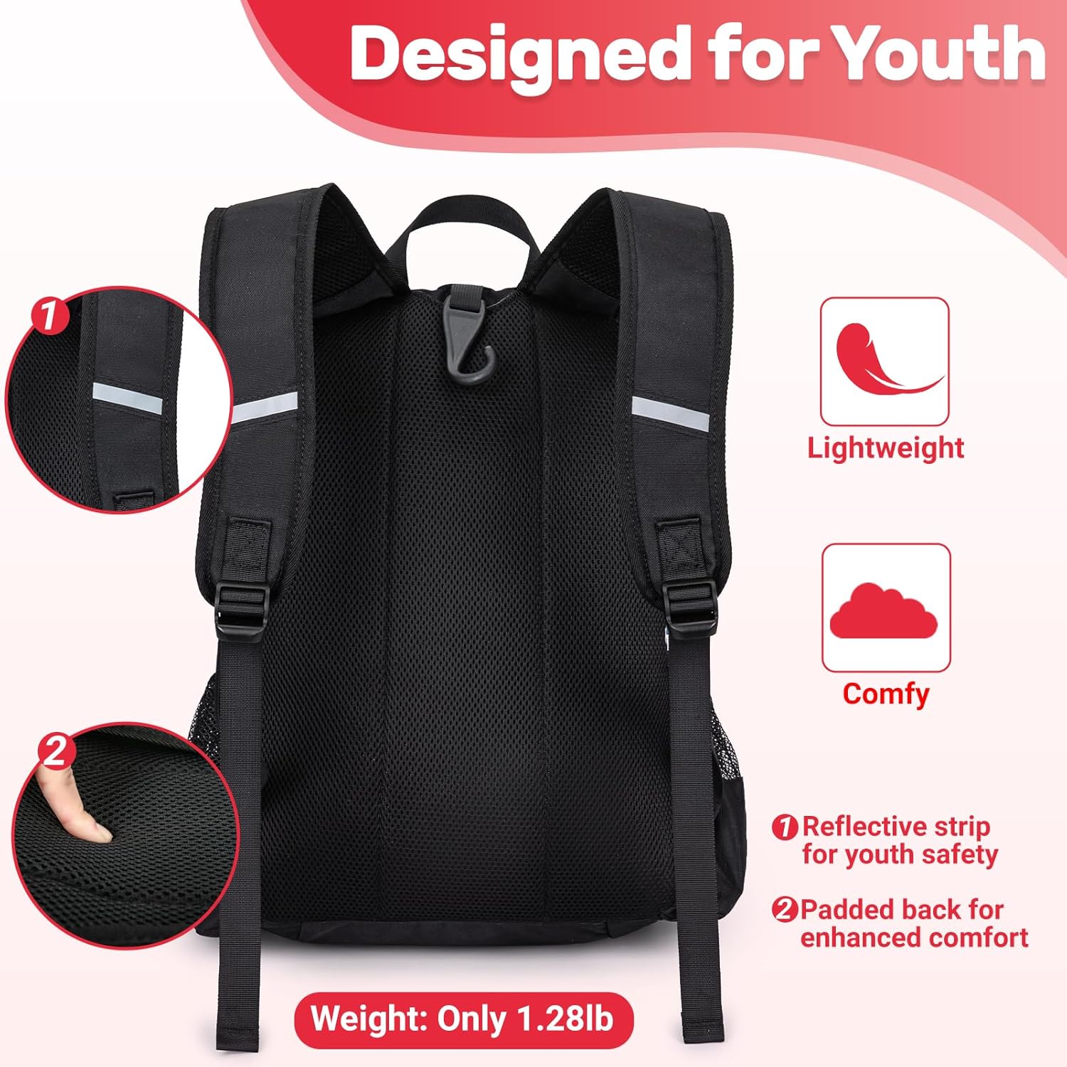 KAVIGOR Youth Baseball Bag, Softball Bag for Girls & Boys, Kids Tball Backpack with Shoes Compartment