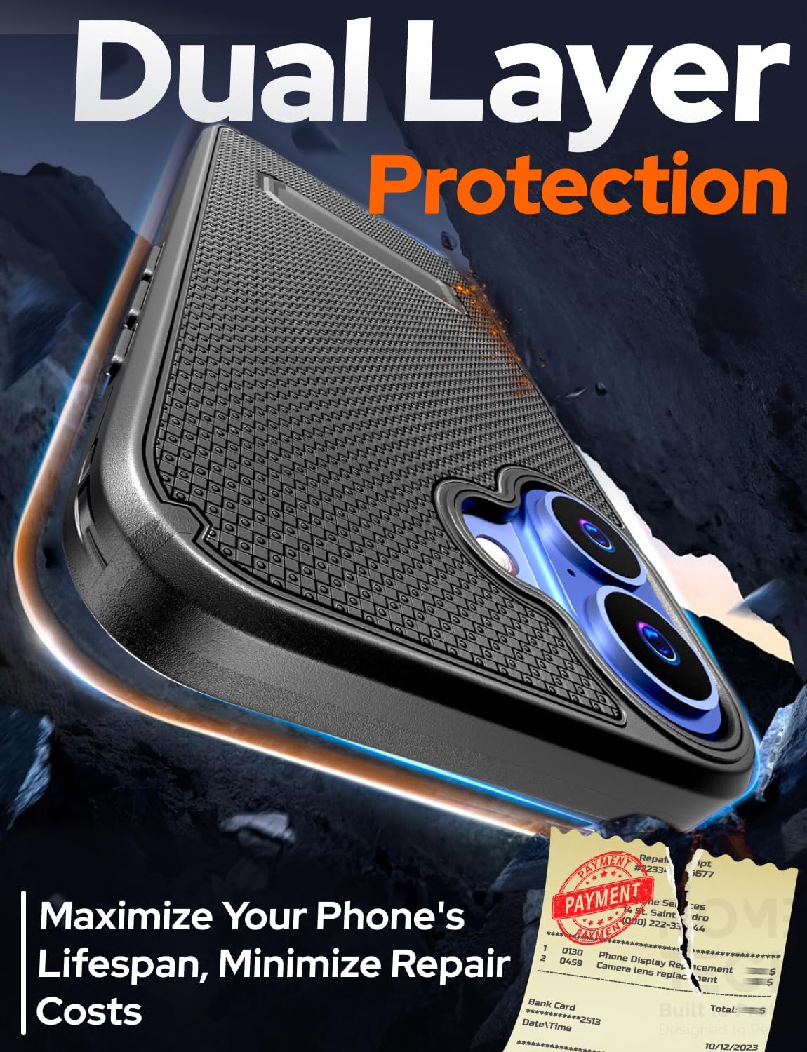 Designed for iPhone 17 Case with Belt Clip Holster - Compatible with MagSafe Magnetic Heavy Duty Phone Cover with Kickstand - Black - Image 3