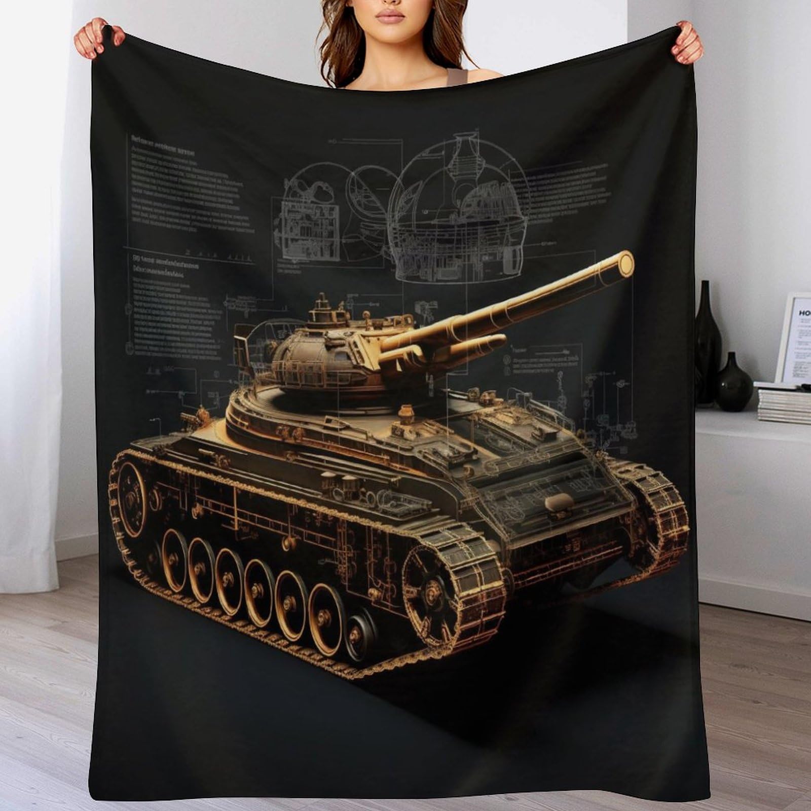 Manta de franela de Panzer, el regalo original y suave para fanáticos del motor