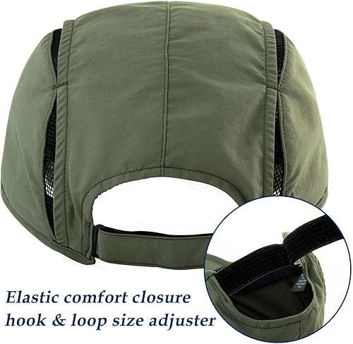 Miniatura 7 de Gorra de béisbol de malla de secado rápido XL XXL de gran tamaño para hombres gorras de pesca plegables para correr