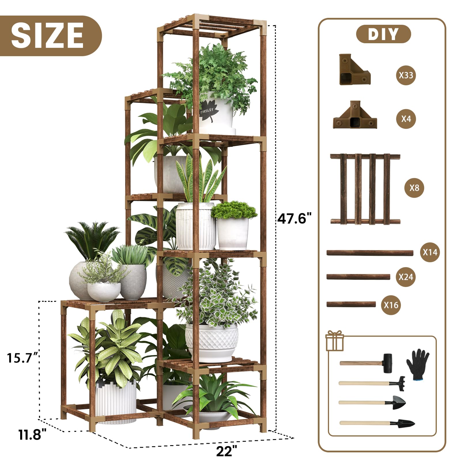 HOMKIRT Support De Plantes Pour Intérieur Et Extérieur