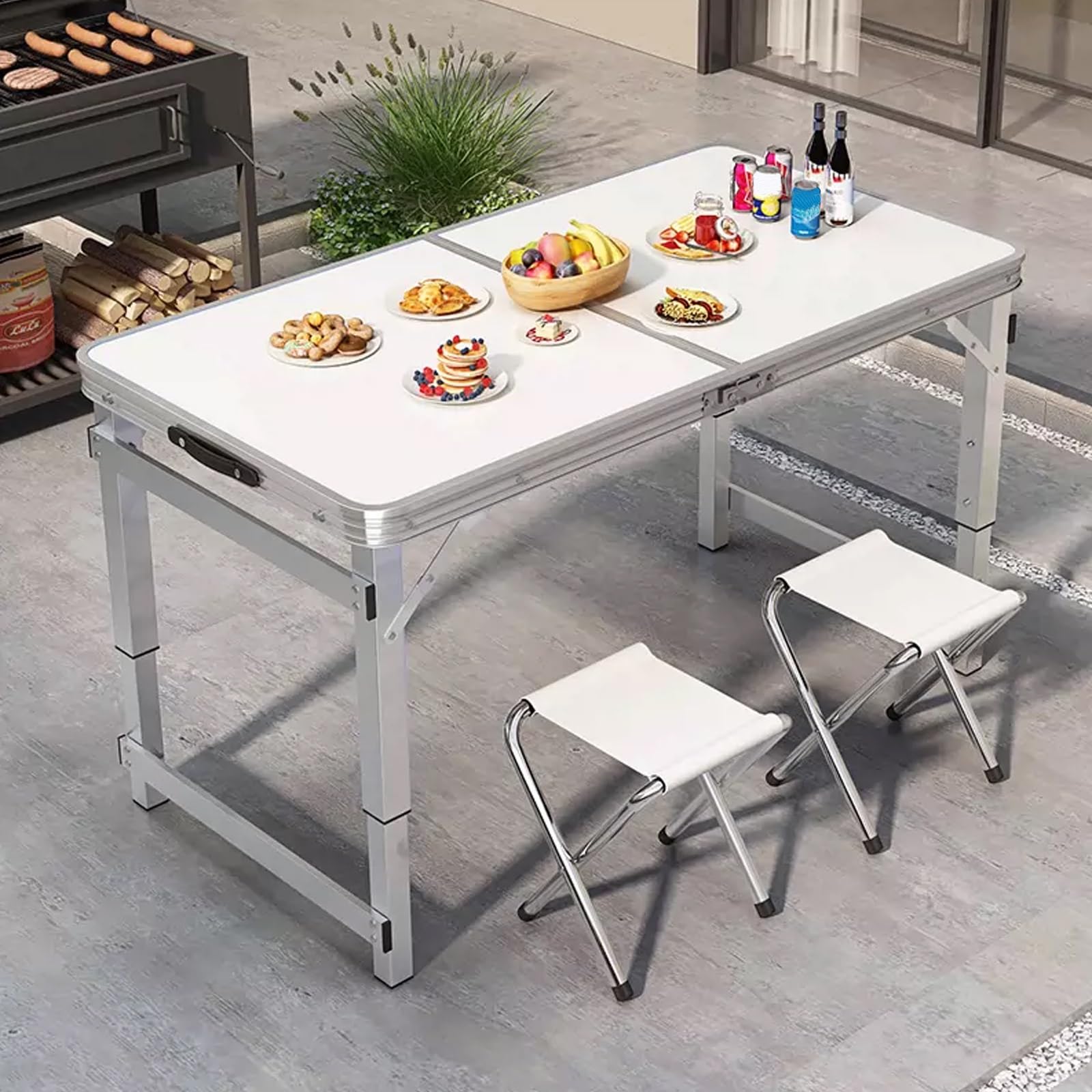 Table pliante portable compacte pour manque de place Bianco