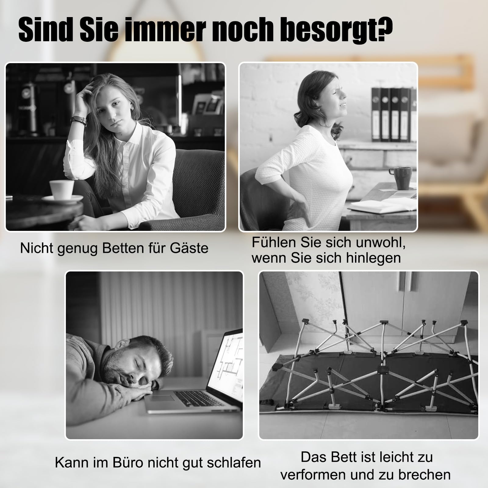 FANTASK Gästebett bis 130kg belastbar mit Matratze aus Rückstellschaum, 80x190cm Klappbares Einzelbett, Stabiler Metallbett, Klappbett auf Rädern, Faltbett Camping Gästezimmer