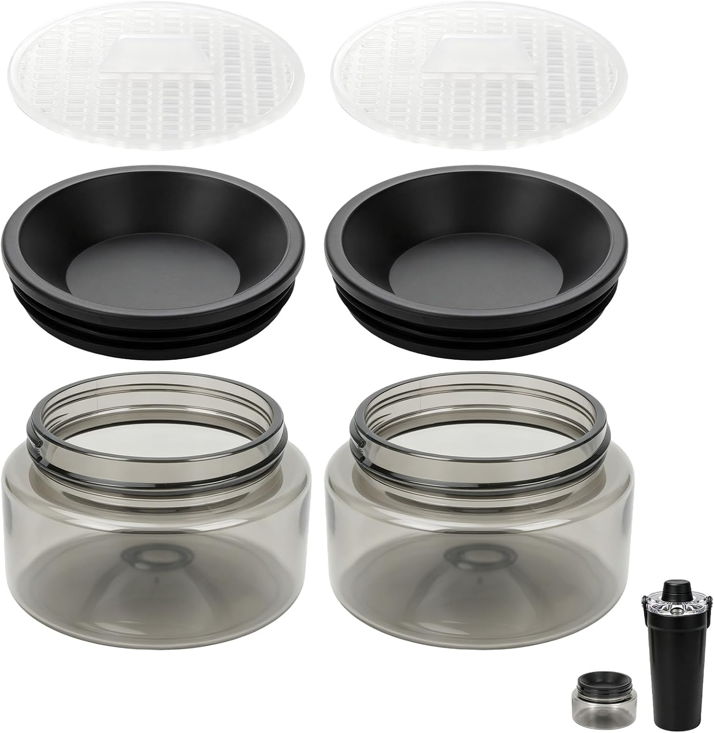 Base Container for Stanley Vitalize Shaker Bottle 20 oz, Clear Black 2Pcs