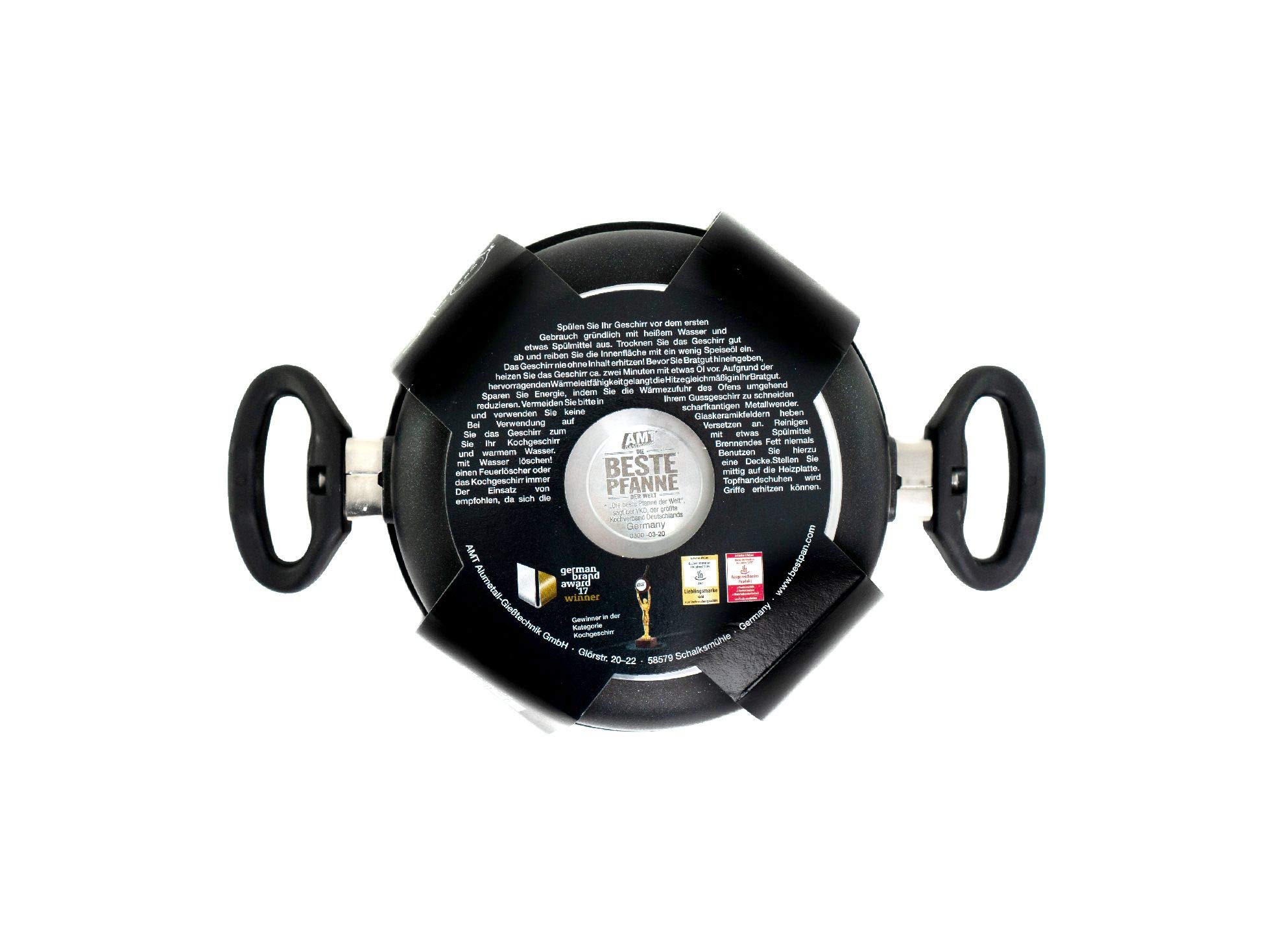 AMT Gastroguss Braadpan 28 cm , 12 cm hoog, geschikt voor inductie, Lotan antiaanbaklaag, gietijzeren pan (gegoten aluminium), AMZN-I-1228