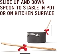 Vista 9 de Hug Doug - Soporte para cuchara y elevador de tapa para evitar que la cuchara se caiga, soporte de cuchara de silicona, soporte para cuchara