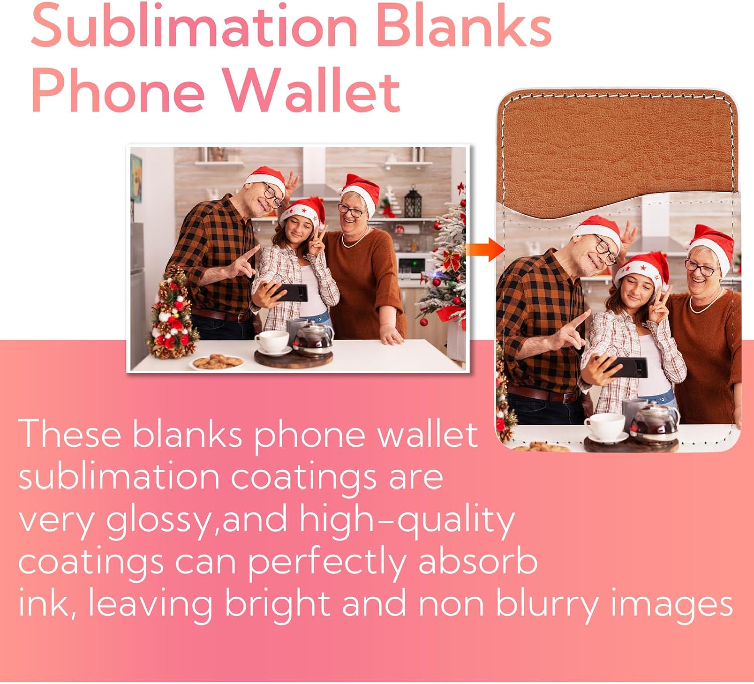 VZZNN 24 Pack Sublimation Blank Phone Wallet, PU Leather Phone Card Holder, Stick On Credit Card Holder for Most Cell Phones