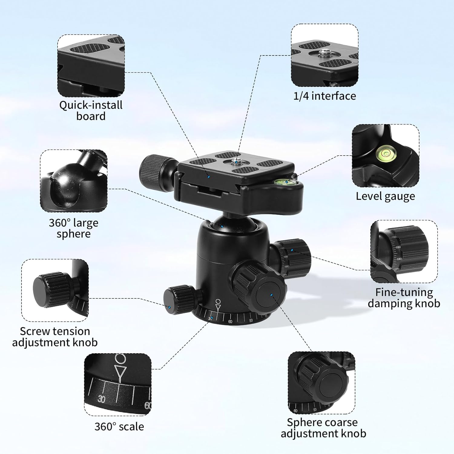 Hunting Tripod That Holds Your Rifle Steady - Adjustable Shooting Rest with 360° Ball Head for Crossbow,Camera & Spotting Scope | Lightweight Aluminum | 32"-67" Height