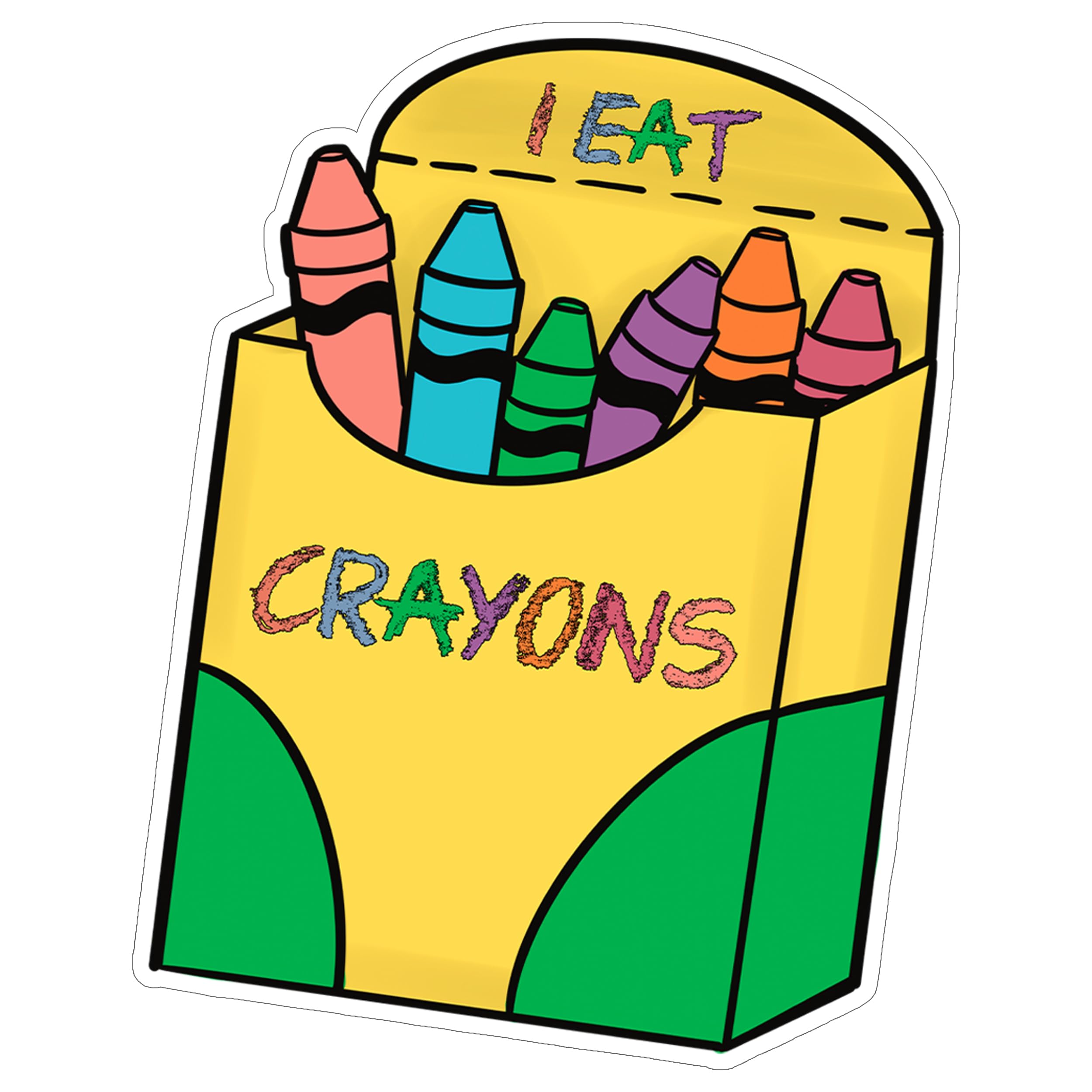 I Eat Crayons Sticker 4 Inch Marine Corps Soldier Veteran Funny - Waterproof Vinyl Decal for Laptop Water Bottle Car Tumbler - Durable Funny Aesthetic