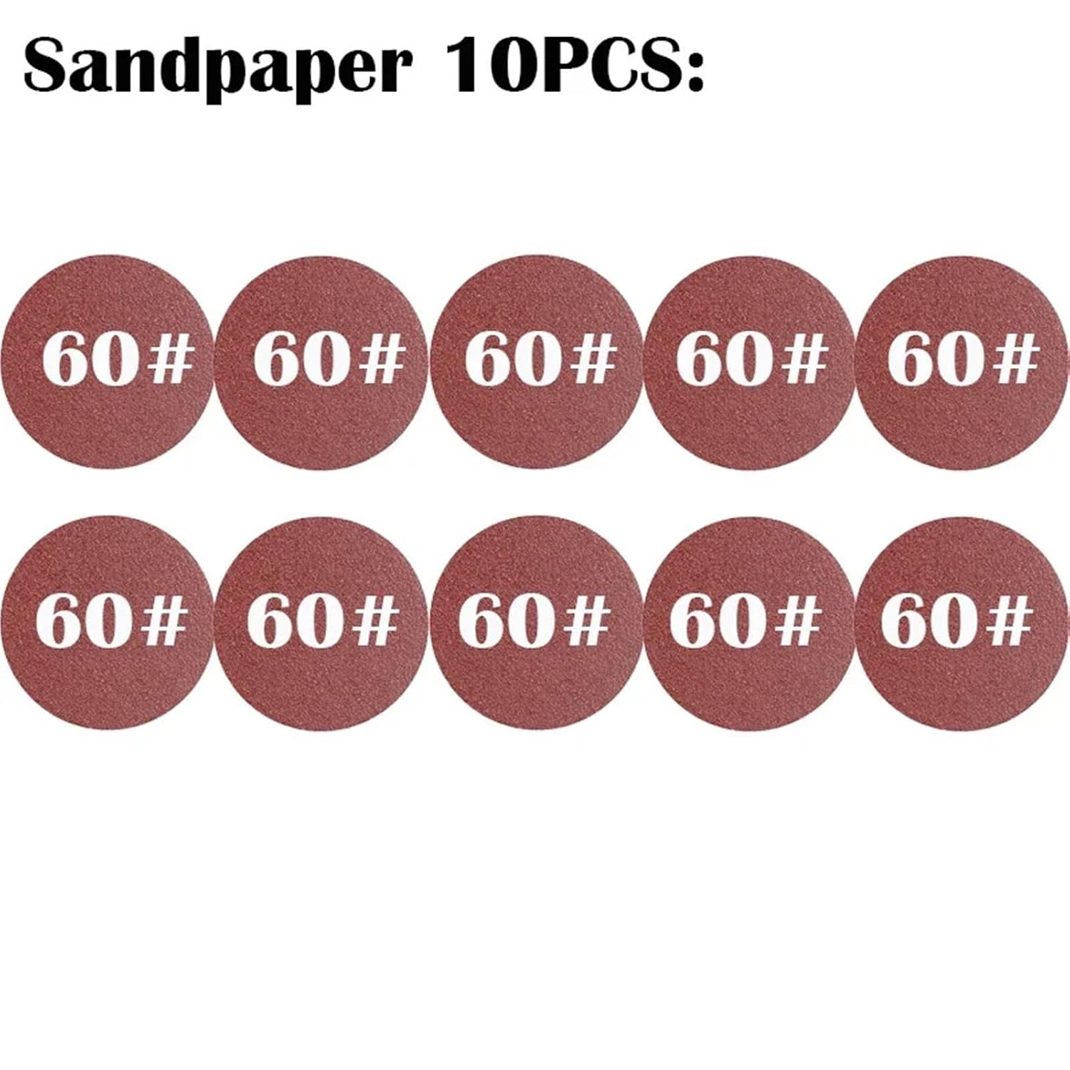 5 Inch Hook And Loop Adhesive Sanding Discs 60-5000Grit Sandpaper Flocked Adhesive Sandpaper(10PCS 60 grit)