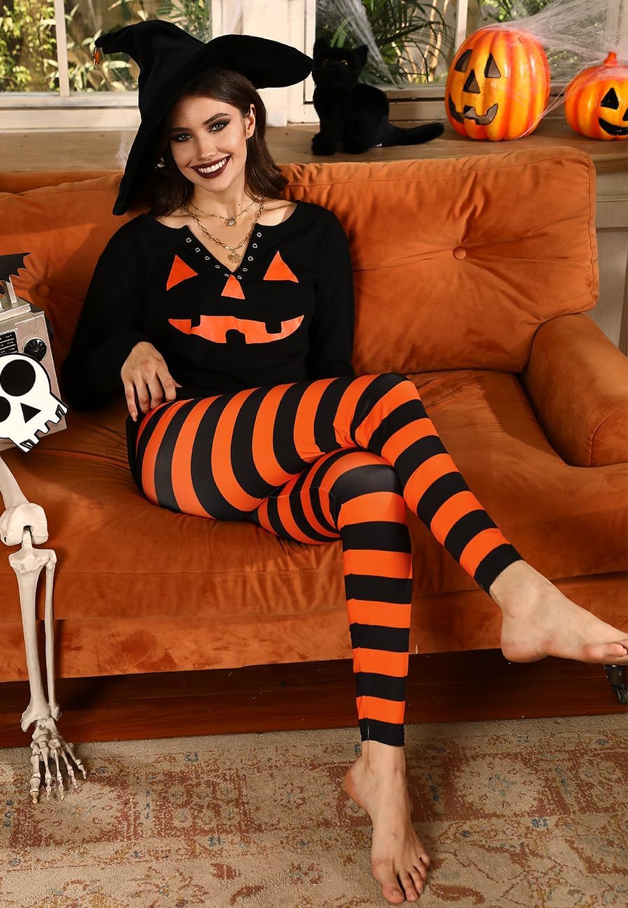 For G and PL Women’s Red Black Striped Leggings Horizontal Stripe Skinny High Waist Tight Pants Full Ankle Length Comfy Tights L