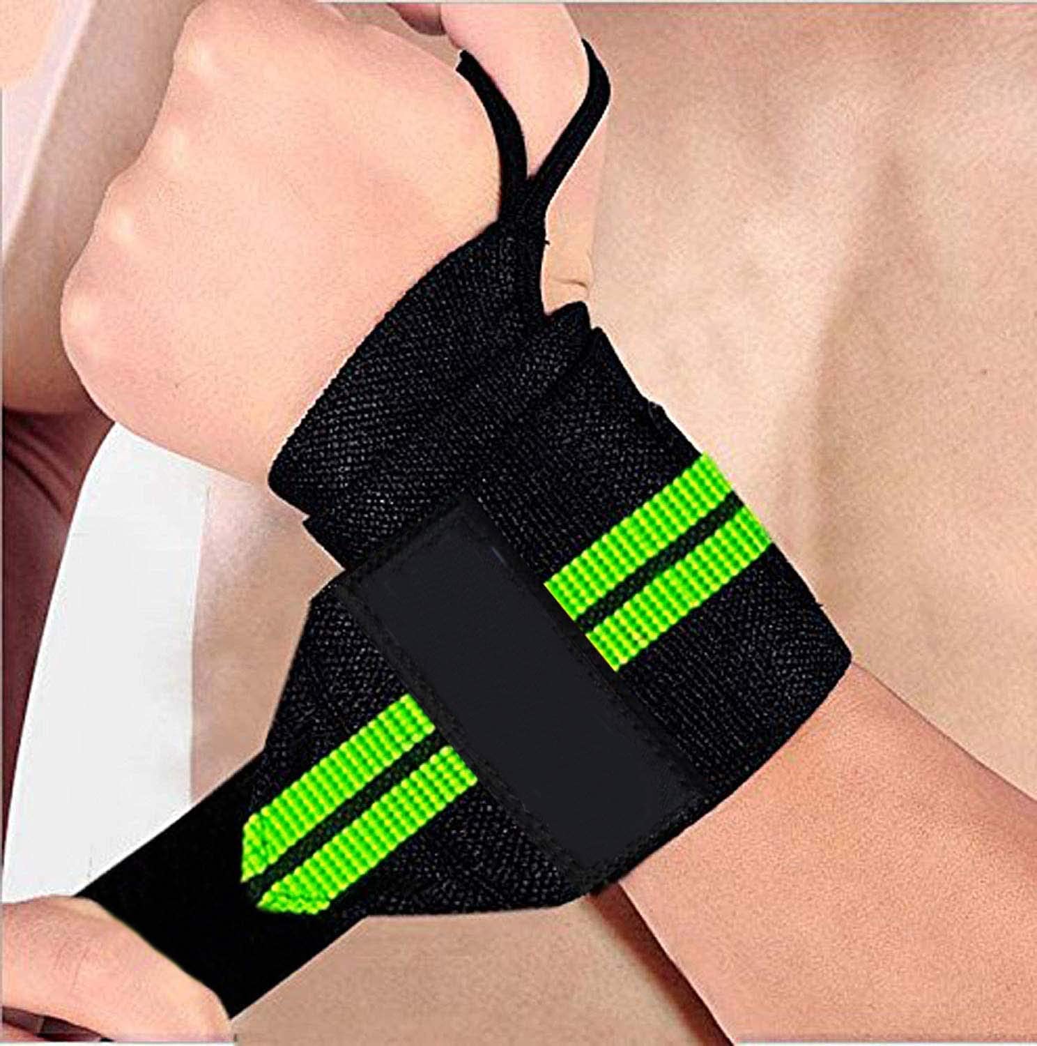 Ultimate Weight Lifting Straps for Professional Workout 2 PCS Set Hand Grip/Fitness Grip (Green, Black)-image-35