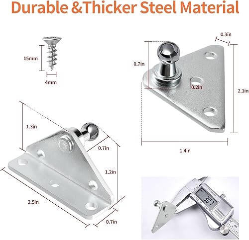Miniatura 10 de Soporte de montaje de puntales de gas de 0.394 pulgadas para soportes de elevación de choque de gas, resortes de elevación de gas de acero, soporte