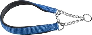 Ferplast Zug-Stopp Halsband Daytona, Nylon, Gepolstert, Verstellbares Hundehalsband, für sehr große Hunde, Einfacher Verschluss (Halsumfang 55–65 cm), XXL, Blau
