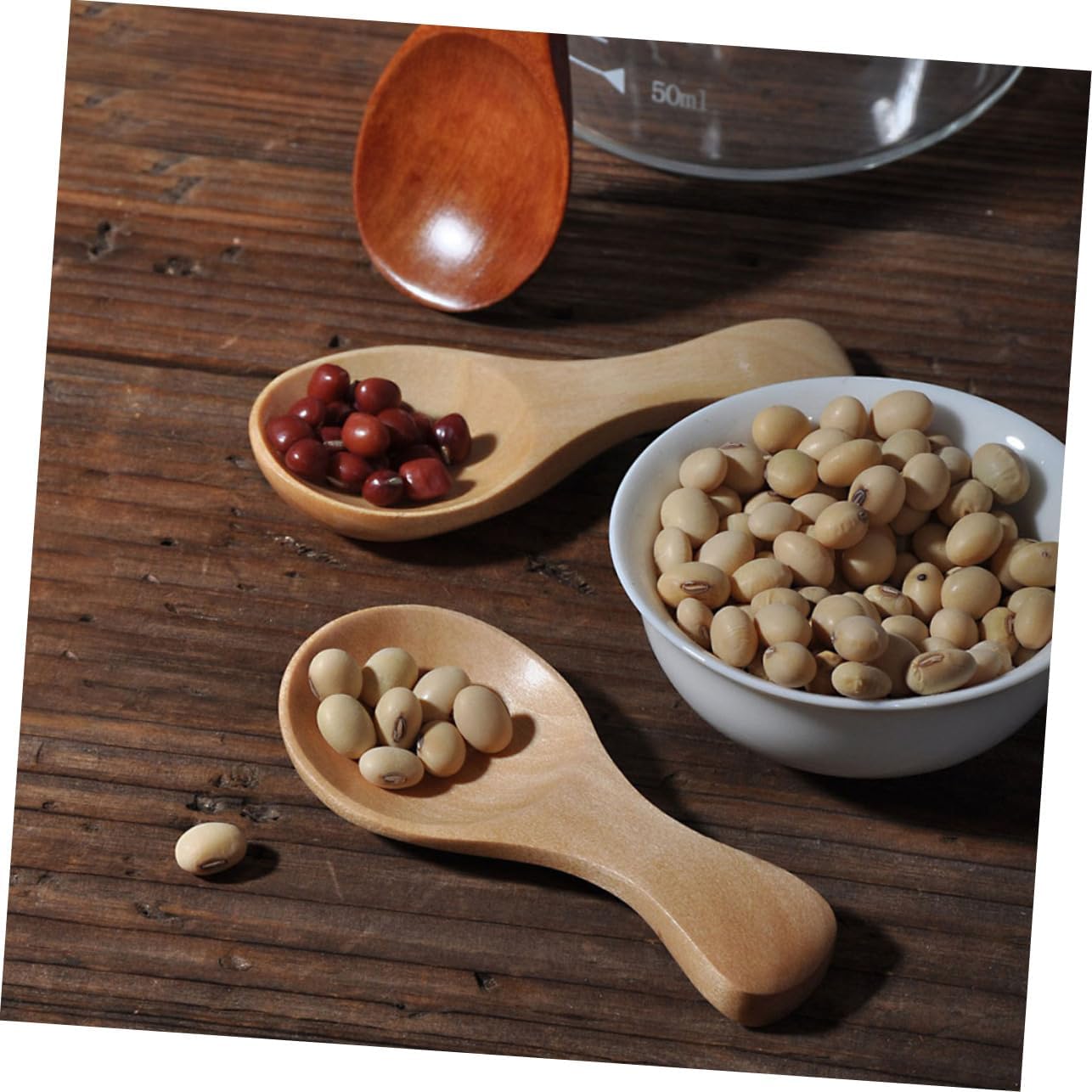 PRETYZOOM 4Pcs Mini Wooden Spoons for Lightweight Handle Ice Cream Sugar Spoons for Cooking Jam and Food Kitchen Gadgets Natural Color