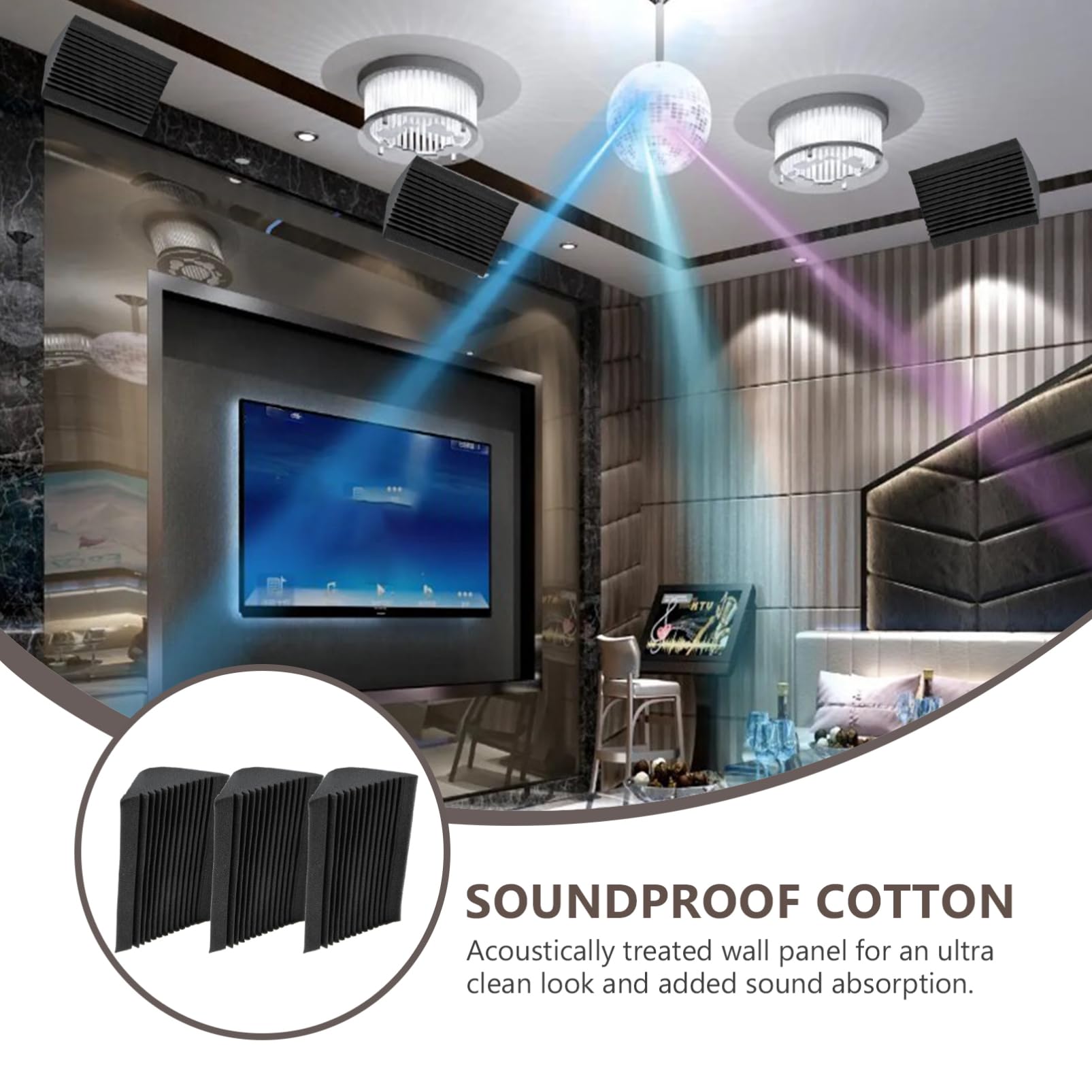UPKOCH 3 Piezas de Azulejos de Espuma Absorbente de Sonido para Trampas de Graves en Esquinas, Material Esponja, Aislamiento Acústico Interior