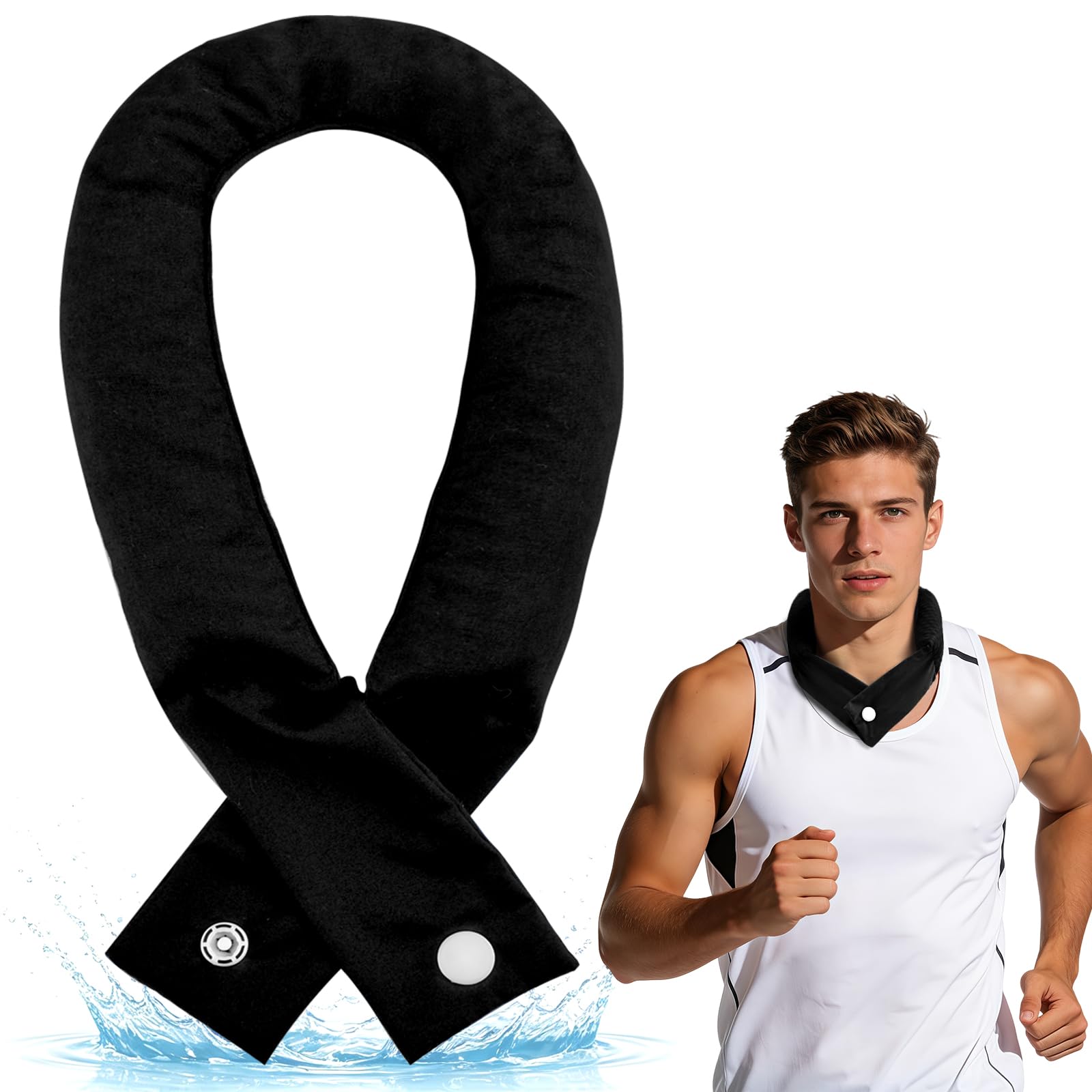 Sciarpa Rinfrescante, Fasce Raffreddamento per Il Collo, Bandana Rinfrescante Estate, Foulard Rinfrescante per il Caldo per Passeggiate Equitazione All'Aperto (E)