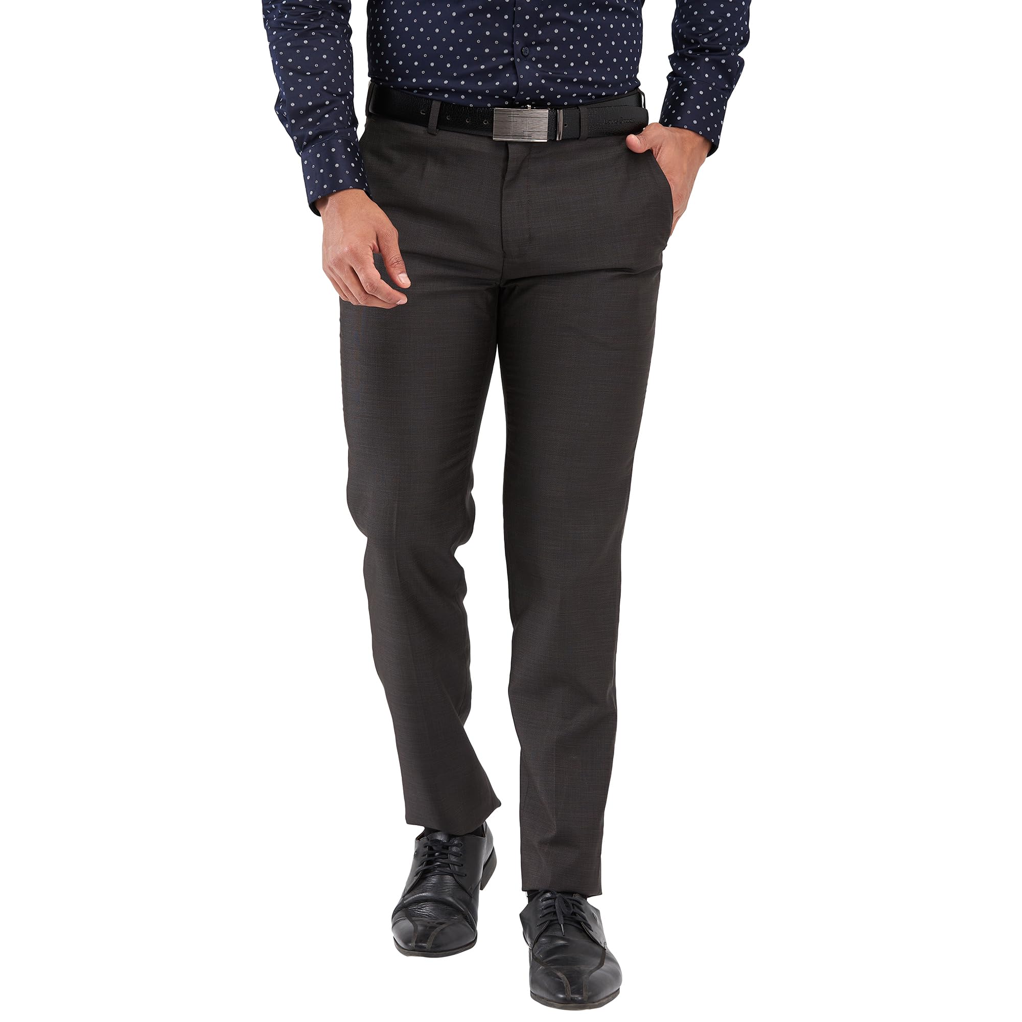 raymond Men's Slim Fit Structure Pattern Poly Viscose Blend Flat Front Formal Trouser-picture-30