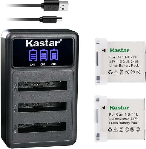 Miniatura 6 de Kastar NB-11L - Juego de 4 baterías y cargador USB triple LCD compatible con Canon IXY 220F, IXY 420F, IXY 430F, IXY 90F, PowerShot A2300 A2300 is,