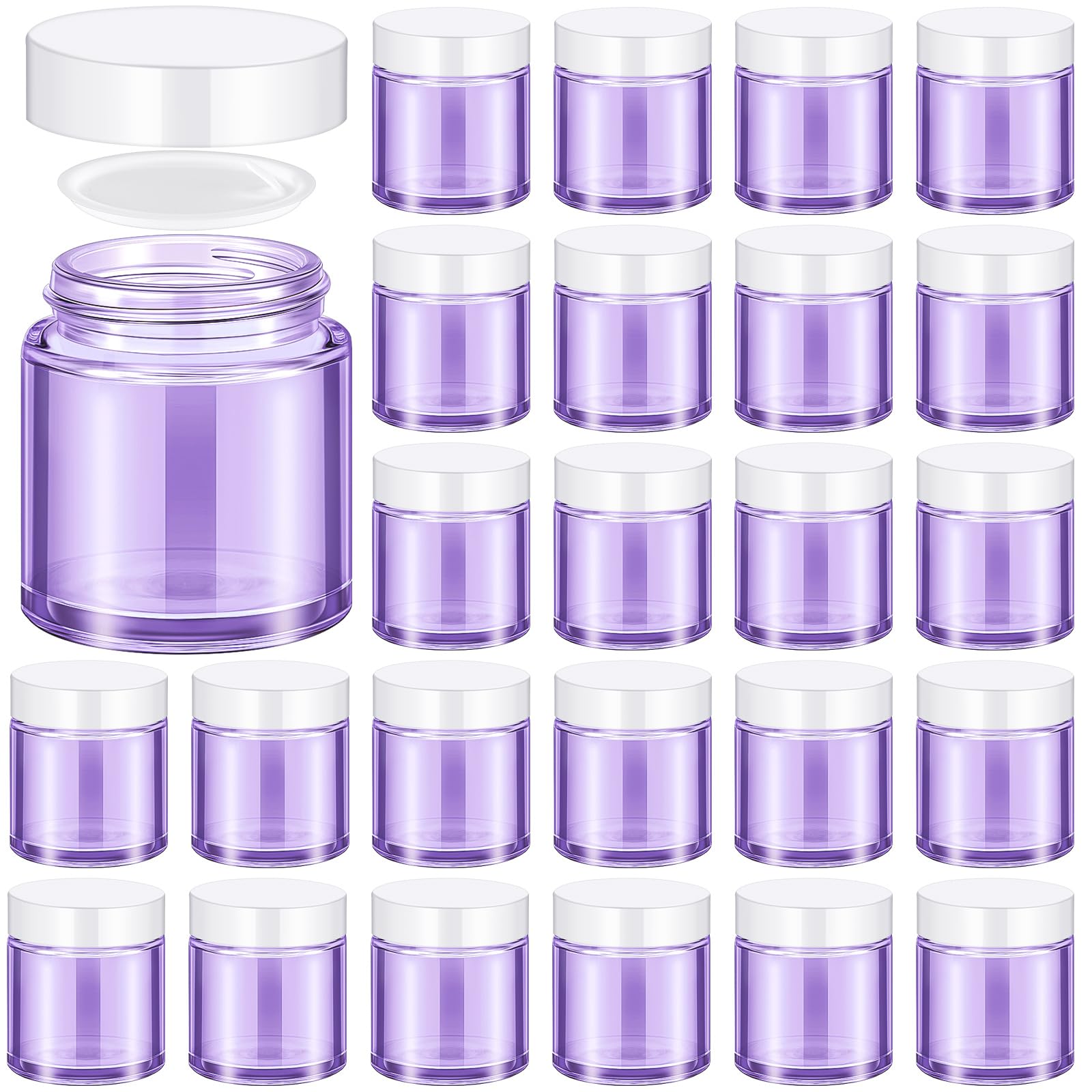 Norme 24 Pcs 4 oz Glass Jars with Lids Leakproof Round Airtight Empty Cosmetic Jars with Inner Liners Lid for Storing Lotions Powder Ointments Candle