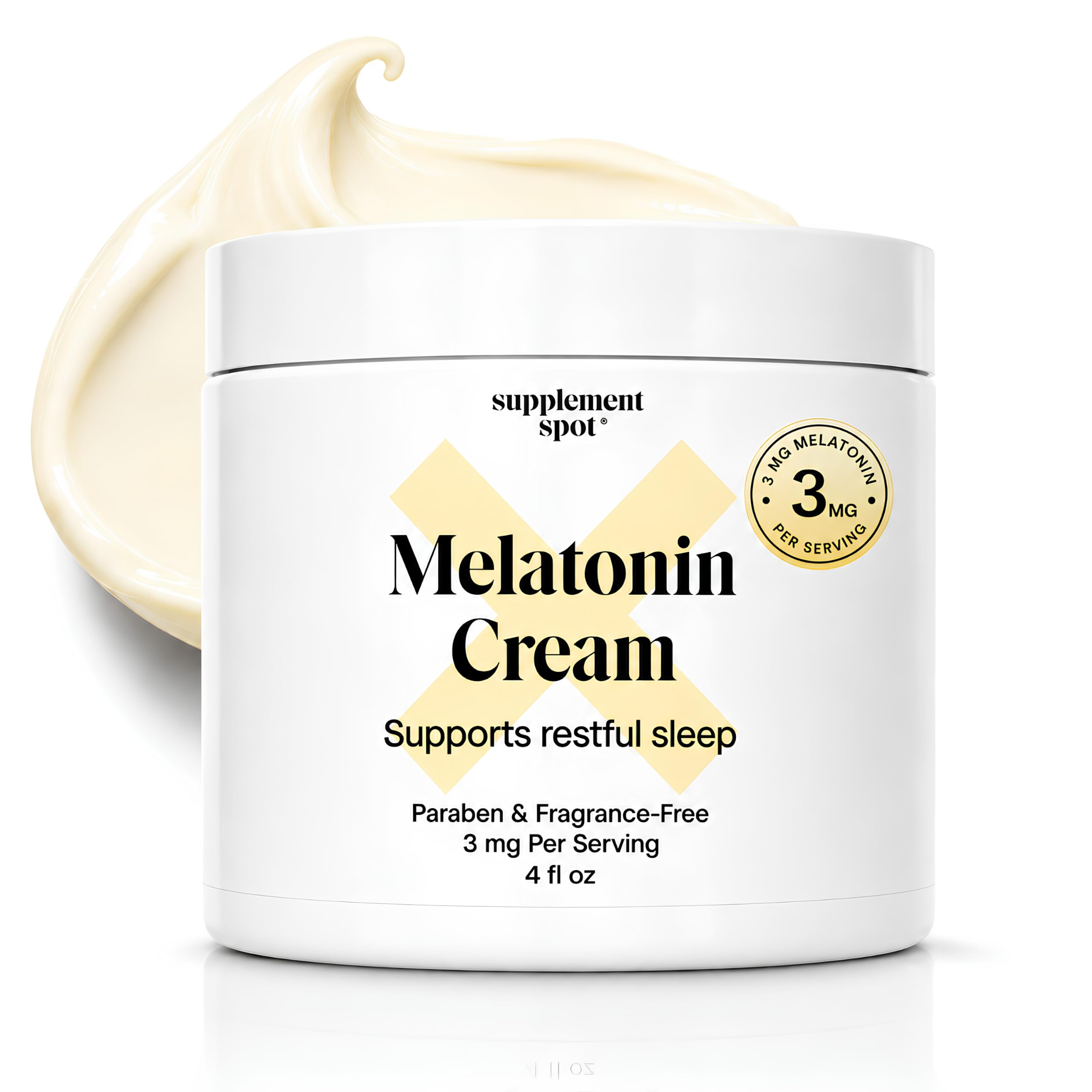 Supplement Spot Melatonin Cream for Restful Sleep – Melatonin Sleep Supplement Reset Biological Body Clock – Paraben, Fragrance-Free to Reduce Fine