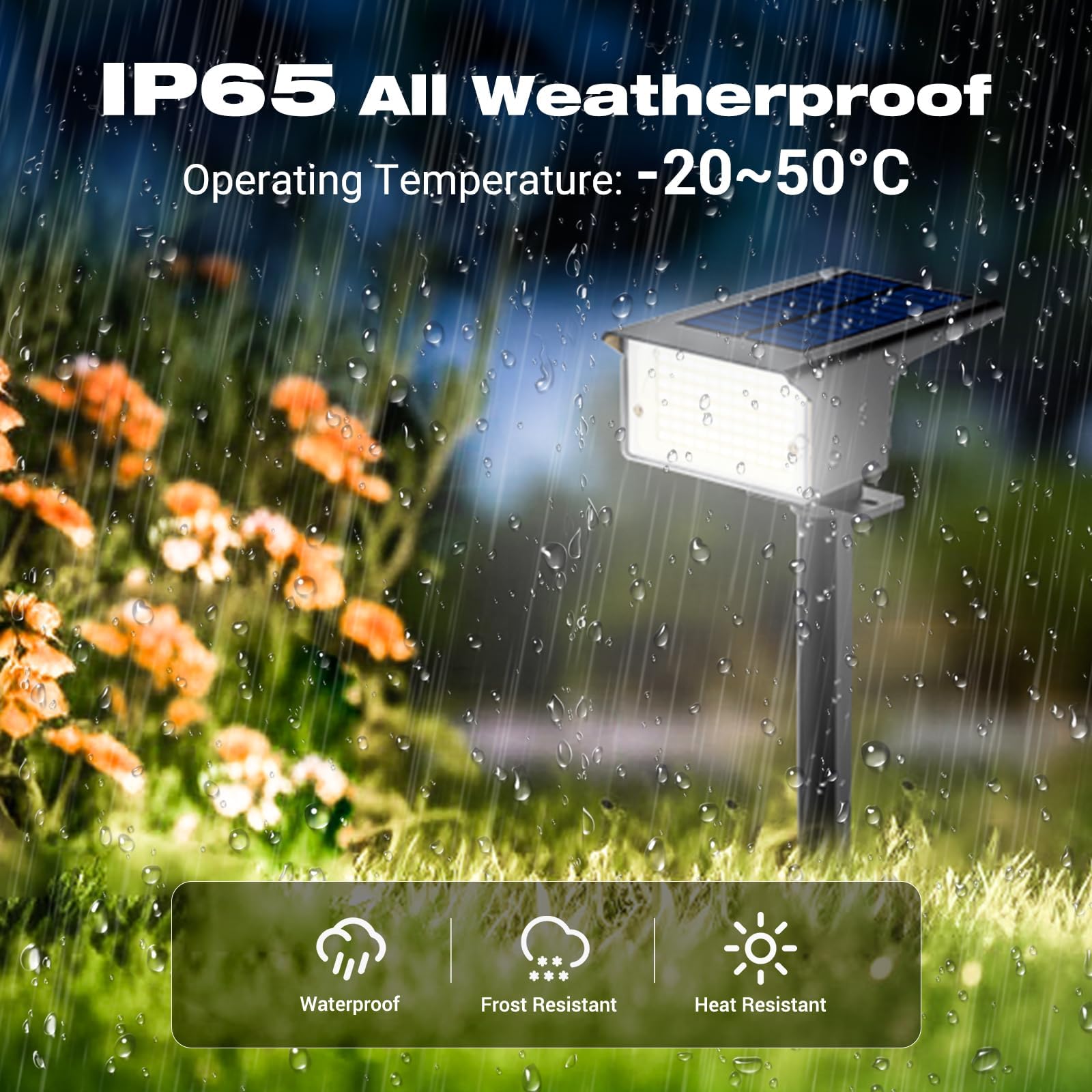 kolpop [10 Stück/ 77 LEDs Gartenleuchten für Außen Garten, 6000K Kaltweiß Solar Strahler, IP65 Wasserdicht, 3 Modi, 800LM Solarleuchten, Dusk to Dawn Solarlampen für Hof Bäume Weg Outdoor Pflanzen