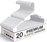Vista 11 de HOUSE DAY Perchas de Plástico Premium Paquete de 10, Perchas para Ropa que Ahorran Espacio, Colgador Resistente para Abrigos - Organizadores