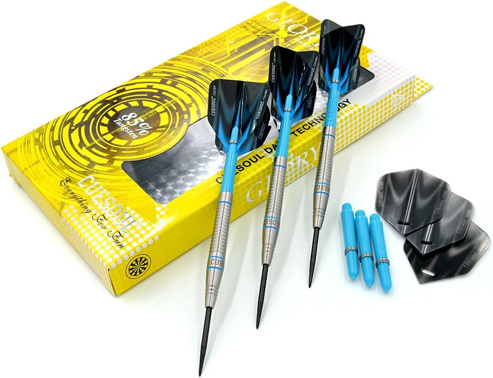 CUESOUL Professional Tungsten Steel Tip Dart Set 85% Tungsten 22g/24g/26g-Glory Series