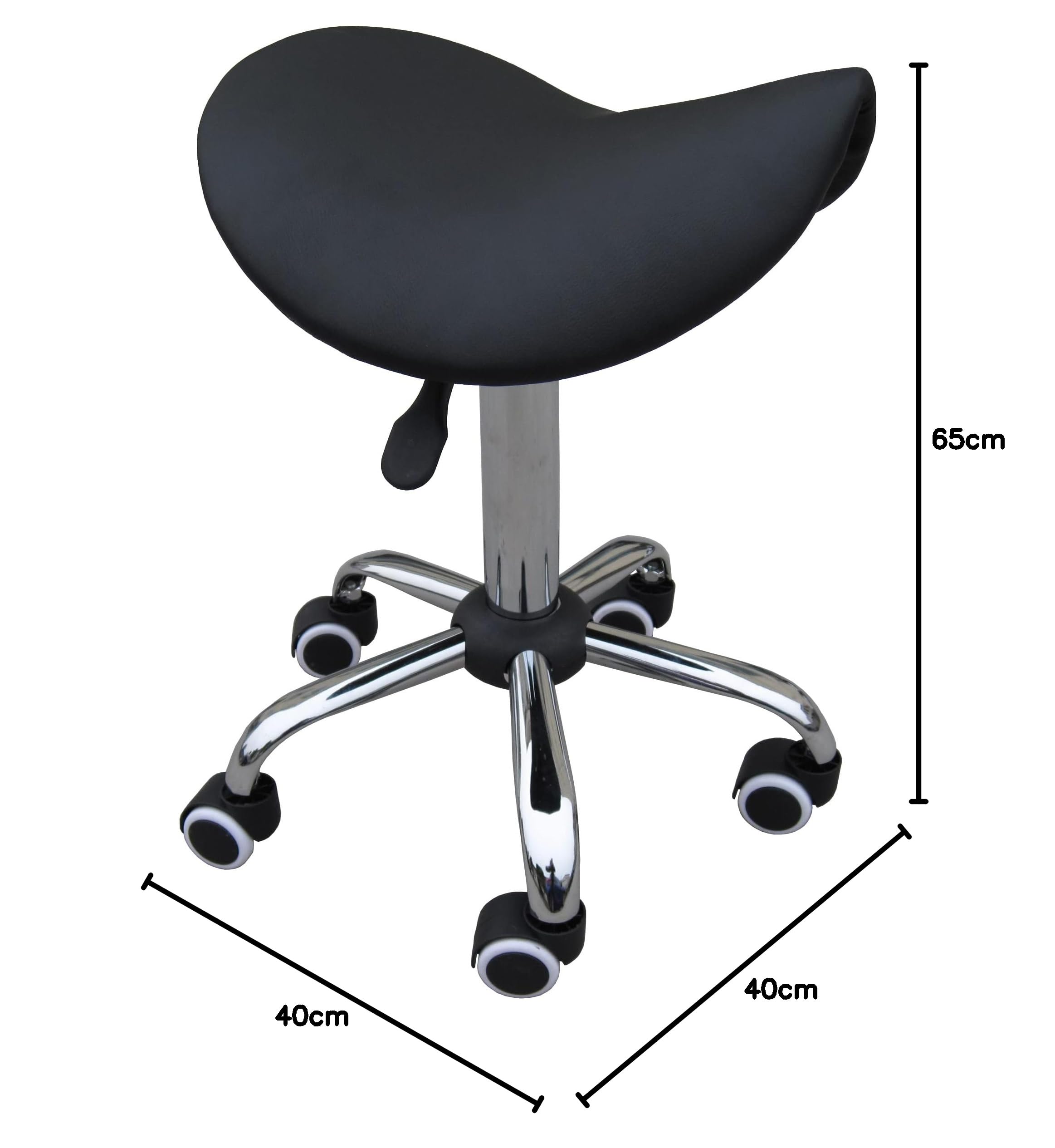 Zen Taburete con Ruedas Pro - Taburete Regulable Ergonómico para Relajación y Salud - Negro