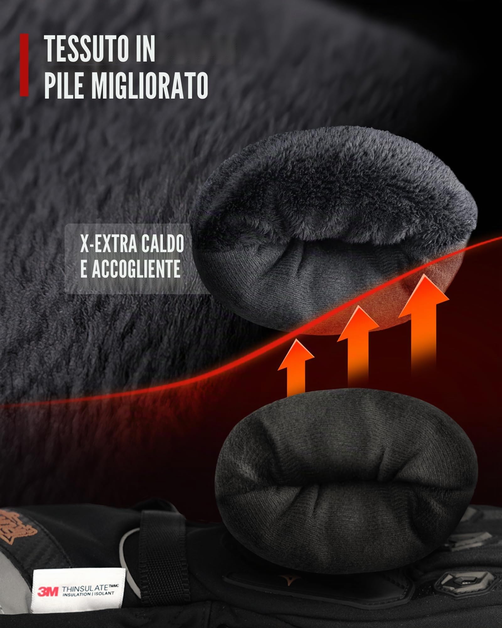 IRON JIA'S Guanti Riscaldati Moto 3000mAh 2025 aggiornati controllo intelligente della temperatura,guanti moto invernali riscaldati USB uomo donna 4 livelli riscaldamento Molteplici metodi ricarica