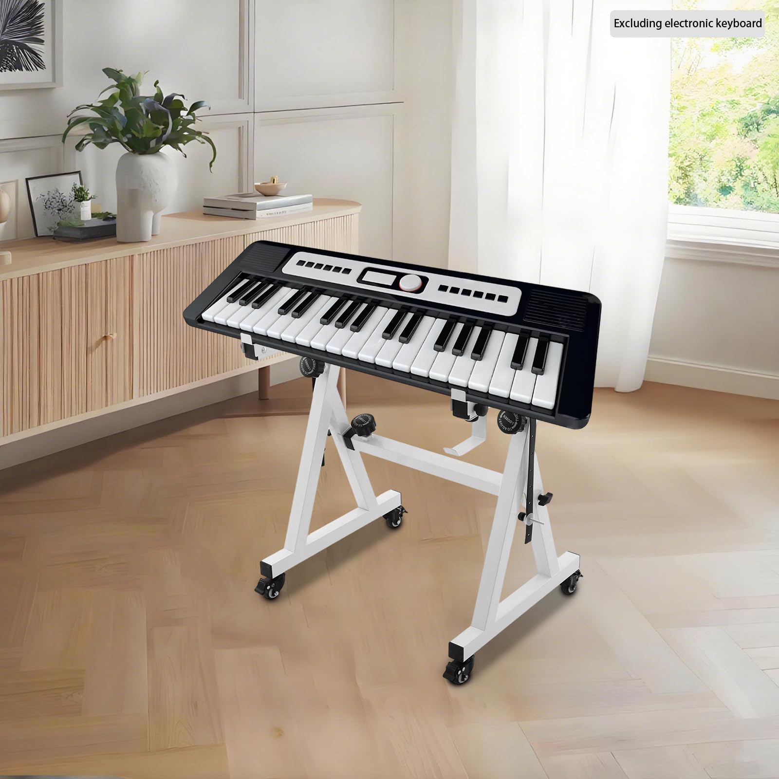 Asta per tastiera regolabile in altezza, 56 – 91 x 40 x 61 – 93 cm, 200 kg, versatile e stabile supporto per tastiera con ruote, stile Z portatile per esercizi a casa, educazione musicale