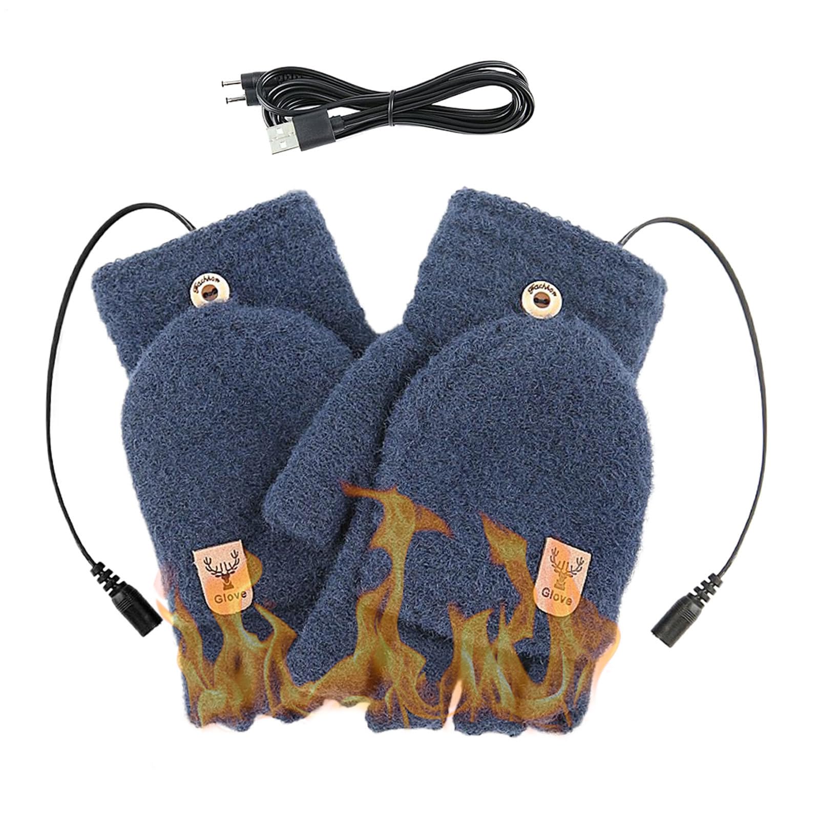 Heated Gloves - Electric Heating Mittens,5V Warm Mittens USB Heated for Winter Work Gardening Dorm Hiking Motorcycle Riders Construction Laborers Office Snow Shovelers