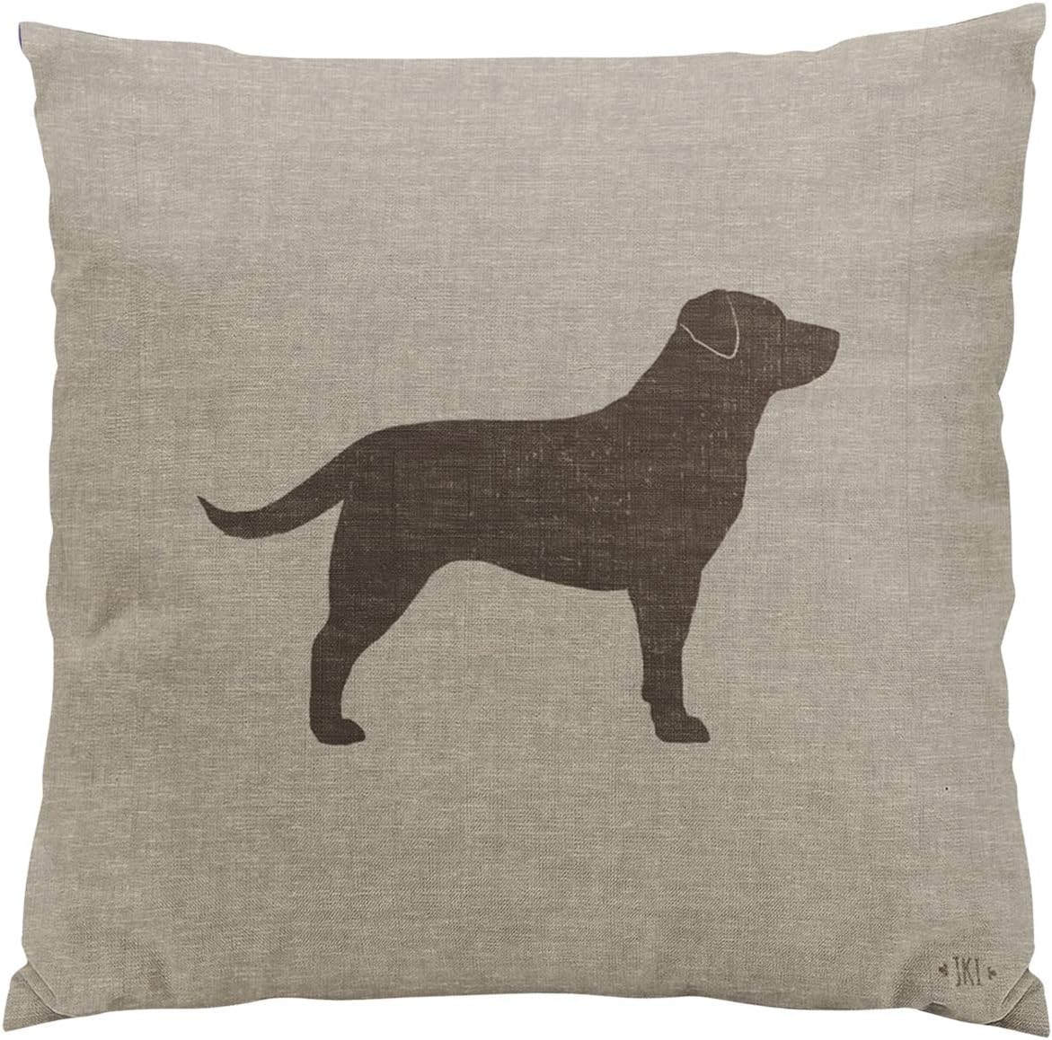 GygardenChocolate Labrador Silhouette Faux Linen Style Romantic Hidden Zipper Home Sofa Decorative Throw Pillow Cover Cushion Case 18x18 Inch Square Two Sides Design Printed Pillowcase