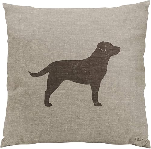 Funda de cojín decorativa con diseño cuadrado de 16 x 16 pulgadas, diseño de labrador de chocolate, con cremallera oculta, diseño de imitación