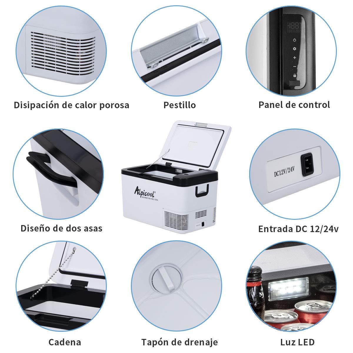 Alpicool K25 Frigorifero per Auto 25 litri 12/24V DC Congelatore Portatile con Schermo Touch LCD