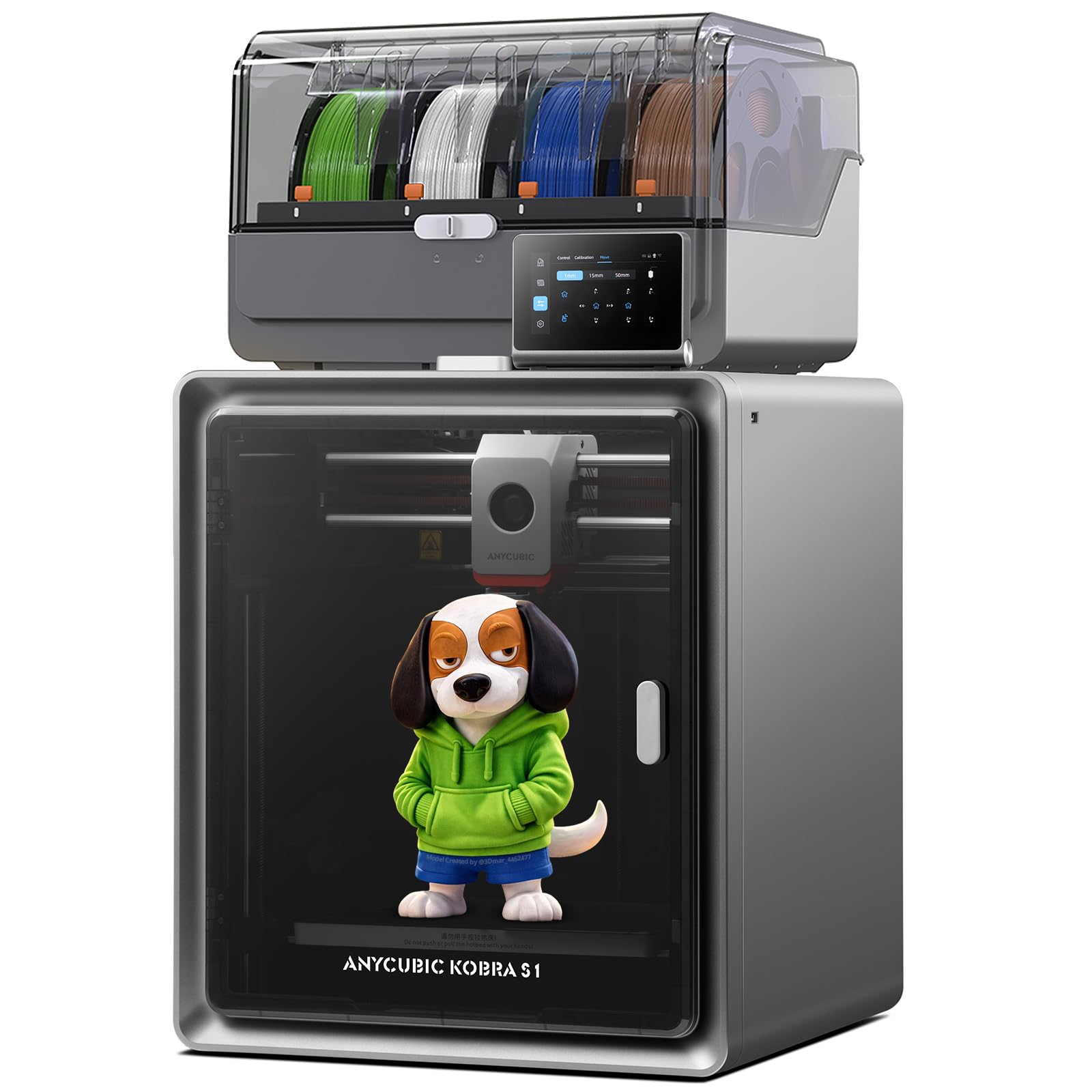 Anycubic Kobra S1 ACE 2 Pro Combo 3D-Drucker, neu mit automatischer Nivellierung | Trocknen während des Druckens, Feuchtigkeitsschutz für Filamente, Stabile CoreXY-Struktur, 320 °C Hotend, Einfach zu bedienen