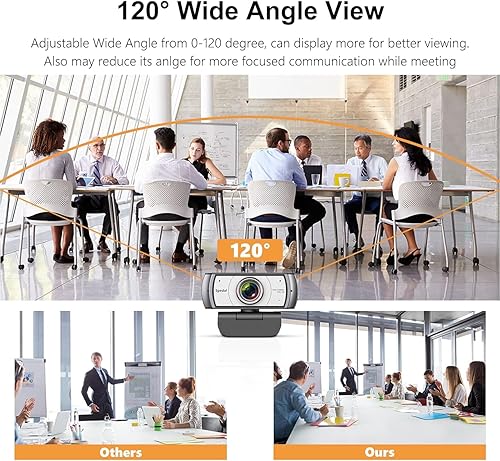 Miniatura 2 de Wide Angle Webcam,120 Degree Large View Spedal 920 Pro Video Conference Camera, Full HD 1080P Live Streaming Web Cam with Built-in Microphone, USB