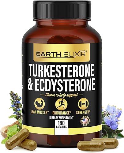 Turkesterone y Ecdysterone - Apoyo natural de testosterona, suplemento de turkesterona de alta potencia 2 en 1 para hombres y mujeres con 95% de