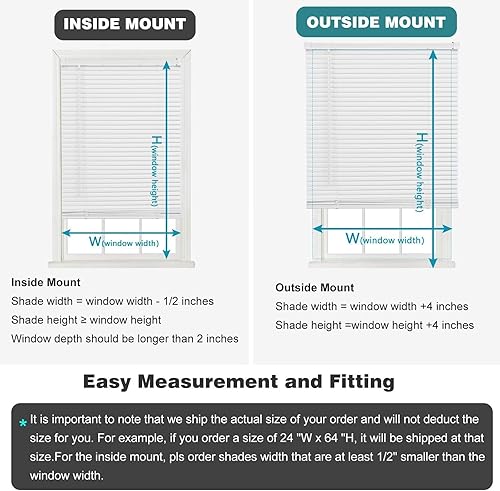 Miniatura 6 de Changshade BLD32WT64A - Persiana horizontal de vinilo inalámbrica de 1 pulgada con varita inclinable para ventanas y puertas, persiana veneciana con