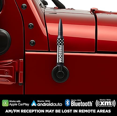 Miniatura 22 de 50 Cal Badass Bullet Antenna se adapta a Jeep Wrangler JK y JL de (2007 para accesorios Jeep Wrangler y Gladiator), seguro para lavado de autos